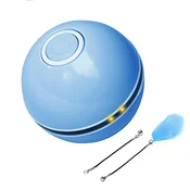 Dardanar Igrača za mačke v zaprtih prostorih, interaktivna avtomatska 360° samovrtljiva igrača za mačjo žogo, polnilna USB Wicked Ball z LED bliskavico, (21198858)