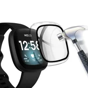 Infostyle Zaščitni ovitek za Fitbit Versa 3 + steklo 9H – 360° (prozoren)