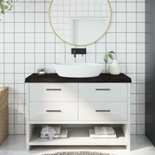 Kupaonska radna ploca tamnosmeda 120x60x(2-6) cm tretirano drvo