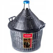 KADAX Ženska steklenica Balloon 10 L za vino in liker v košarici s pokrovčkom
