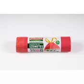 Kanta za smeće, reciklirana, s trakicama za nošenje, 25 l, 20 kom, 50x55 cm, 16, MAZZINI, crvena 104135