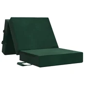 Vidaxl Zložljiv kavč postelja 75 x 63 x 45 cm Temno zelena