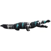 Casa Padrino luxury decorative sculpture crocodile black/white/turquoise 108 cm - Weatherproof garden sculpture - XXL decorative sculpture - XXL decorative figure - Garden decoration