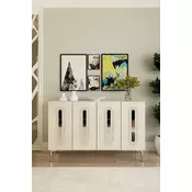 HANAH HOME Komoda Rany 120 White Travertine Silver