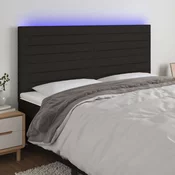 Vidaxl vidaXL Vzglavje postelje z LED diodo črno 180x5x118/128 cm blago