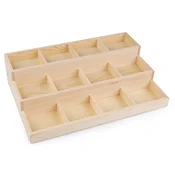 Lesen pladenj/organizator 3 nivojev 24x35,5 cm - naravna st.