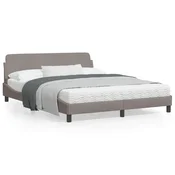 shumee vidaXL Posteljni okvir brez vzmetnice, taupe, 160x200 cm, oblazinjen s tkanino