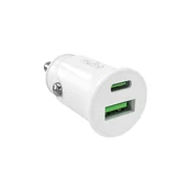 slomart Avtomobilski polnilec Puro Pro Lite 1x USB-A + 1x USB-C Power Delivery 20W - bel