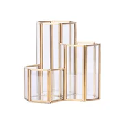 INF Nordic Gold Glass Pen Holder - Elegant Organizer za pisala, pripomočke in rože, (5000158056)