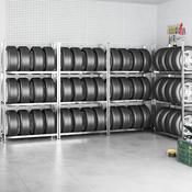 Stalci za gume s 3 razine 4 kom srebrni 110x40x200 cm celicni