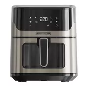 Fritéza Black+Decker, BXAF6500E, horkovzdušná, kapacita 6.5 l, digitální dotykový displej, 8 přednastavených programů, časovač, akustická signalizace, 1600 W
