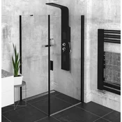 POLYSAN Črna Mat Kvadratni Tuš Kout 800x800mm z Enokrilnimi Vrati, POLYSAN ZOOM BLACK
