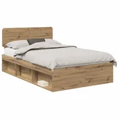 Vidaxl Konstrukcija postelje Oreh 120 x 200 cm Masivno borovo les