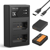 K&F LP-E10 Digital Camera Dual Battery with Dual Channel Charger for Canon