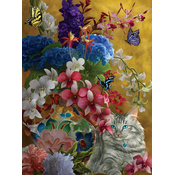 Sunsout - Puzzle Nene Thomas - Gilded Cats and Flowers - 1 000 kosov
