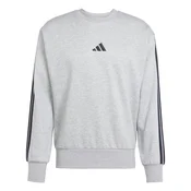 ADIDAS SPORTSWEAR Športna majica ESSENTIALS THREE STRIPES FLEECE siva/črna