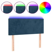 Vidaxl LED posteljno vzglavje temno modro 90x5x78/88 cm žamet