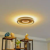 Lindby LED stropna svetilka Edenia, črna/bela, CCT, O 51 cm - Dnevna soba/jedilnica - Sodobni - bela, črna - Plastika