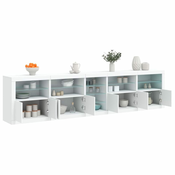 Komoda s LED svjetlima bijela 283x37x67 cm