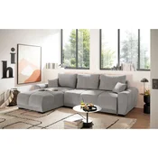 Livetastic KOTNA GARNITURA S POSTELJNO F, srebrne barve tekstil