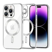 Ovitek Techsuit Luxury Crystal MagSafe za iPhone 14 Pro Max - srebrn