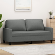 VIDAXL dvosjed od tkanine (140cm), tamnosivi