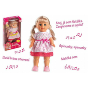 Teddies Lutka Natálka, ki hodi in poje, plastična 42cm na baterije z zvokom