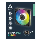 Arctic BioniX P12 A-RGB Black - 120mm PWM Ventilator sa ARGB Osvetljenjem – ACFAN00335A