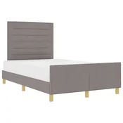 Vidaxl Konstrukcija postelje z vzglavjem Taupe 160 x 200 cm blago
