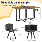 SONNENH Jedilna garnitura, MDF/kovina/PU, za jedilnico ali kuhinjo