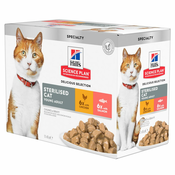 Hills Science Plan Young Adult Sterilised - Piščanec, losos, puran, postrv (24x85 g)