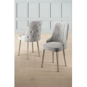 Hanah Home Set stolica Newa, 46x94x46 cm, 2 komada, Srebrno-sive boje