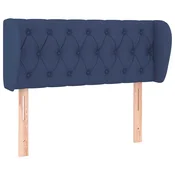 Vidaxl Vzglavje z ušesi modro 93x23x78/88 cm blago