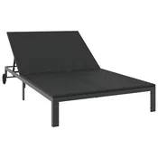 Ležaljka na suncu Crna 206 x 115 x 75 cm poliratan