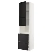 METOD / MAXIMERA Vis.elem.mikrotal. s vratima/2fioke, bela/Lerhyttan crno bajcovano, 60x60x240 cm
