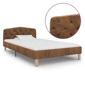 Vidaxl Posteljni okvir rjav iz umetnega semiš usnja 90x200 cm