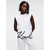 Womens White Top KARL LAGERFELD Karl Signature Tank Top - Women