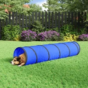 Greatstore Tunel za pse moder O 40x200 cm poliester