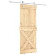 Vidaxl Drsna vrata Naravna in bela 80 x 210 cm Masiven borov les