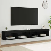 Set TV komoda s LED svjetlima 2 pcs Crni hrast 100 x 30 x 30 cm