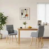 vidaXL Jedilni stoli 2 pcs Blago Svetlo siva 60 x 56 x 96 cm