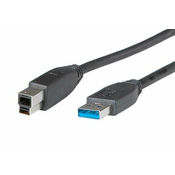 Roline Kabel USB 3.0 A-B 1,8 m, črn