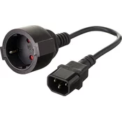 Kabel Za Napajanje | IEC-C14 m – Schuko ž | 0.4 m | 3 x 0.75mm2 | GBC