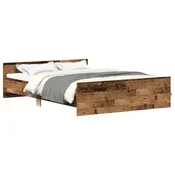 Vidaxl Posteljni okvir brez vzmetnice star les 150x200 cm