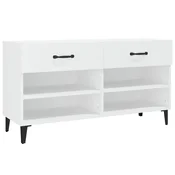 Vidaxl Omarica za čevlje bela 102x35x55 cm inženirski les