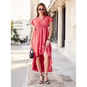 Resti Womens midi dress with an asymmetrical hem