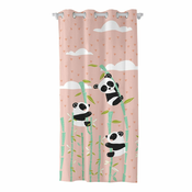 Ružičasta dječja pamučna zavjesa Moshi Moshi Panda Garden, 140 x 265 cm