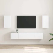 vidaXL TV stenska omara 2 pcs Bela 30 x 31 x 60 cm Konstruiran les