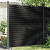 VIDAXL ograjni panel z 2 stebričkoma (180x186cm, WPC), siv