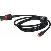 shumee Vzdržljiv upogljiv kabel Iphone Lightning QC3.0 USB kabel 2.4A 1M črno-rdeč